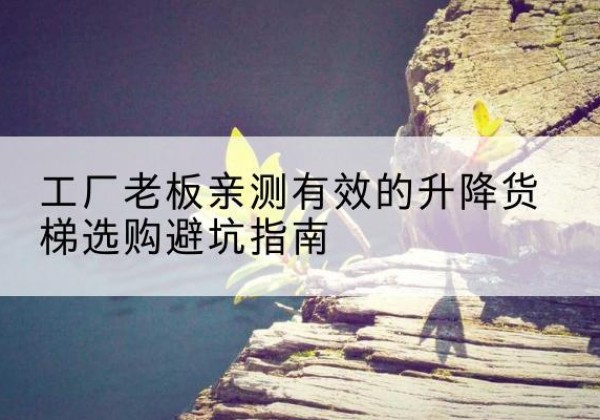 霸州升降货梯怎么选-工厂老板亲测有效的升降货梯选购避坑指南